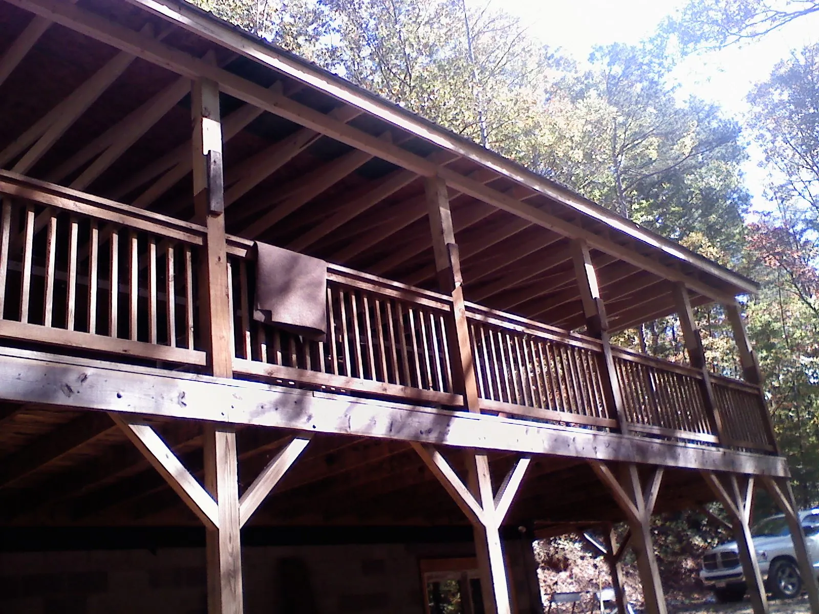 Timber framing under a new elevated porch and deck — Roof Leak Repair in Dupont by Roofing Brothers